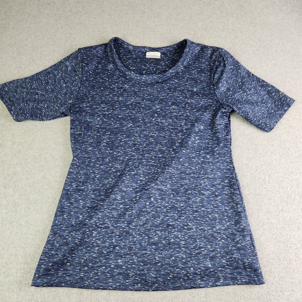 Columbia T-Shirt Womens Medium Blue Activewear Short Sleeve Athletic Stretch